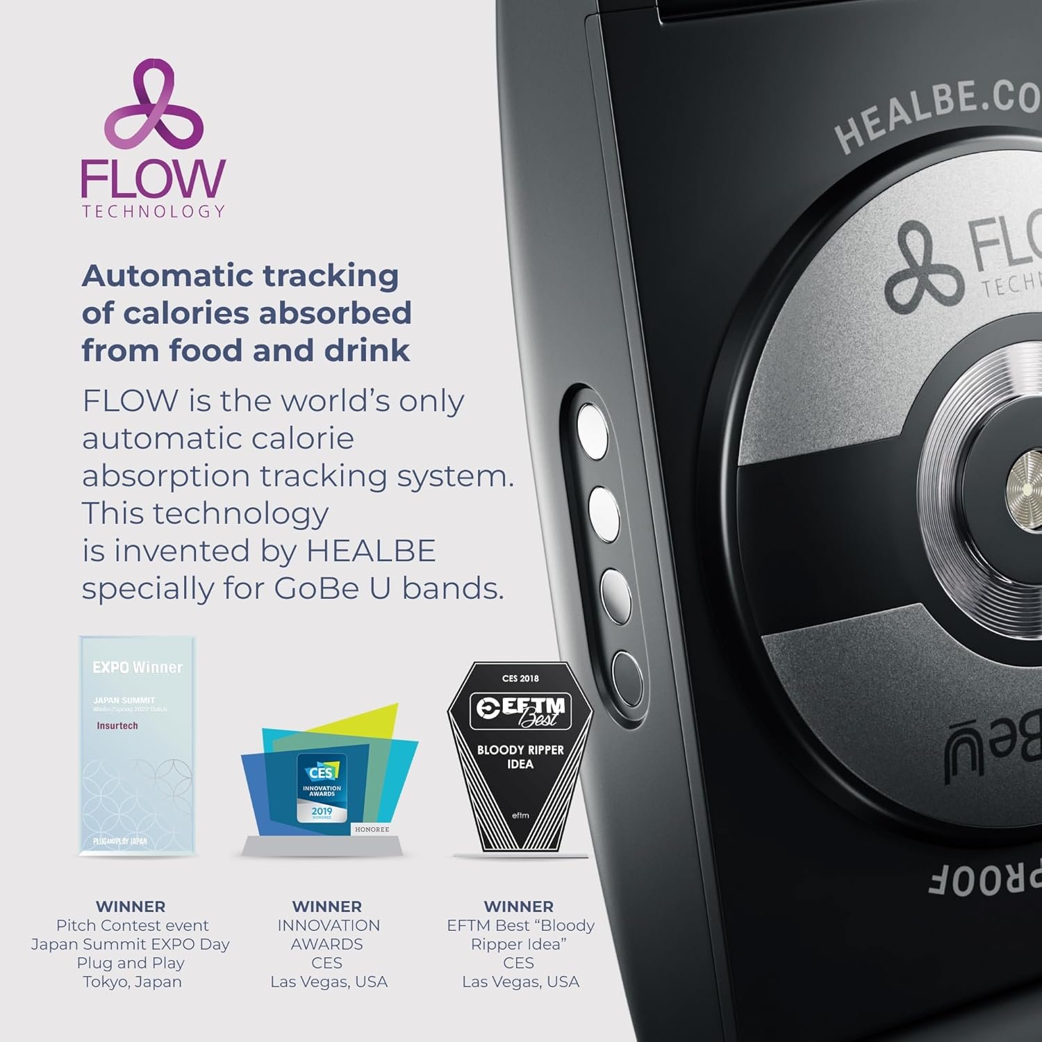 Detalle del HEALBE GoBe Monitor en uso