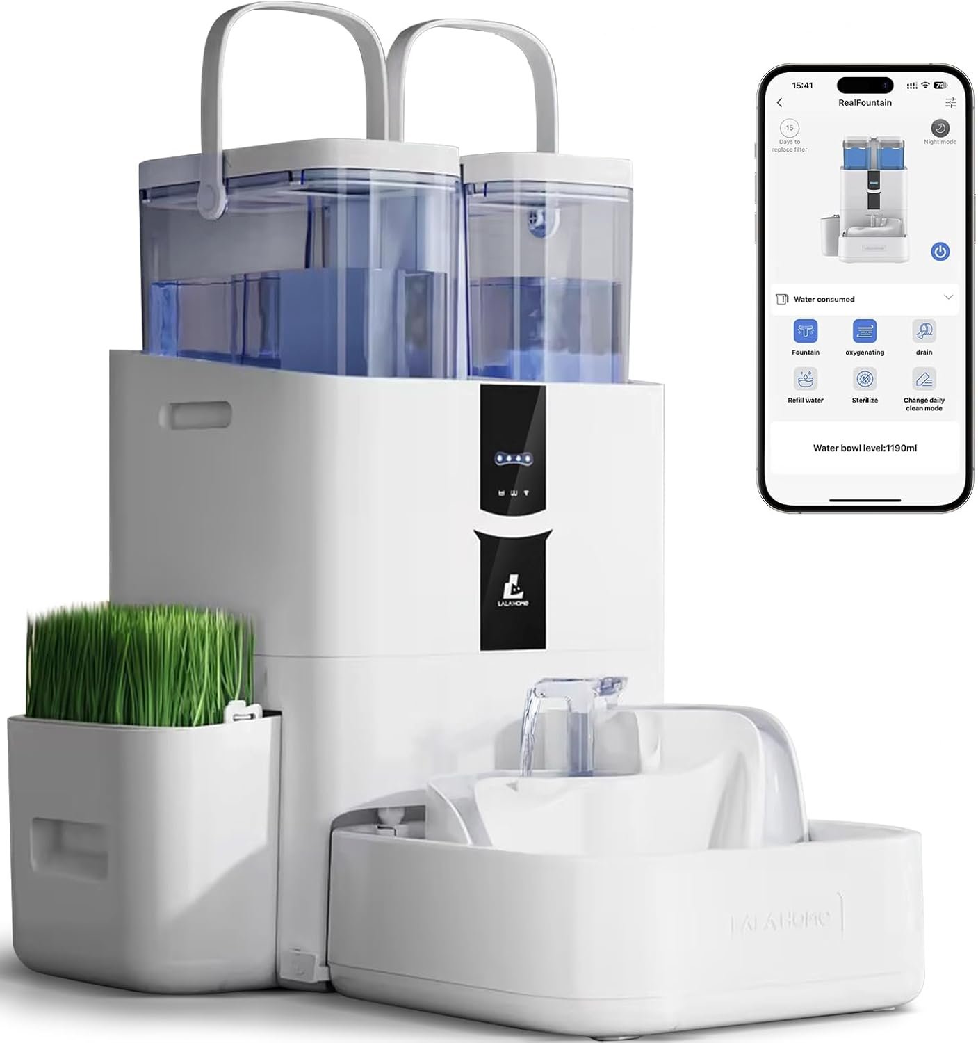 LALAHOME Fuente de Agua Inteligente para Mascotas DailyFresh