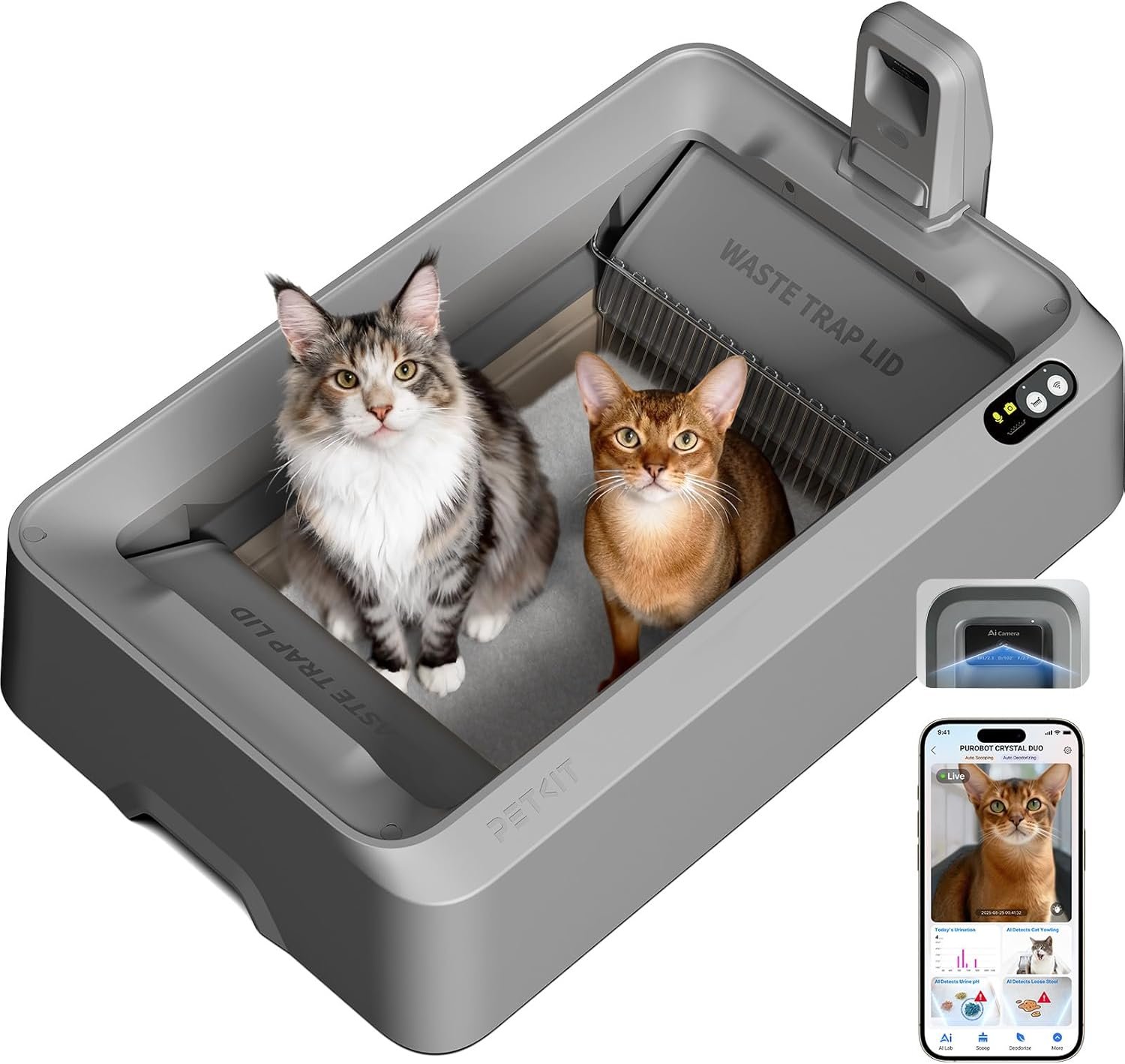 PETKIT Arenero Automático Abierto para Gatos