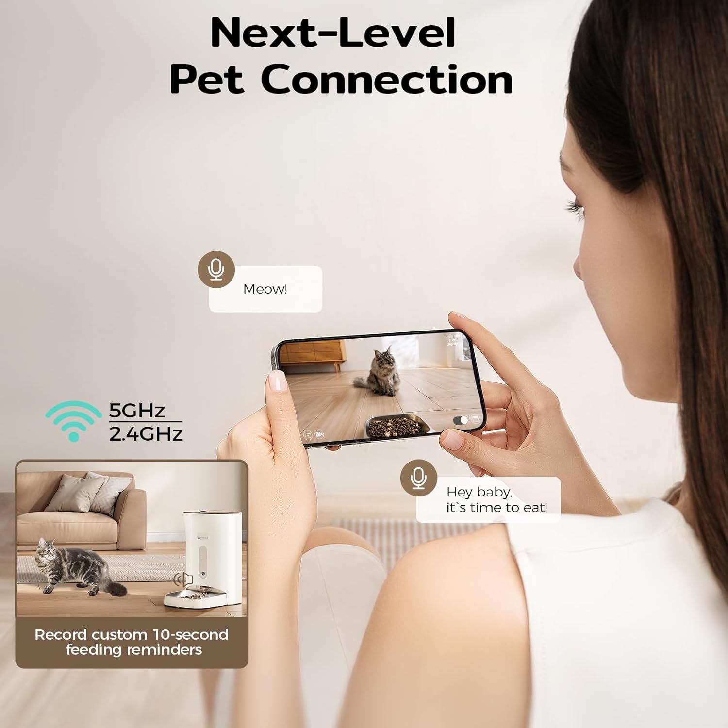 Detalle del comedero automático en uso